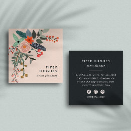 Carte De Visite Carré Brouiller | Boho Floral
