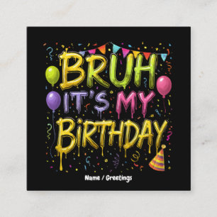 Carte De Visite Carré Bruh C’est mon maillot d’anniversaire Amusant Vint