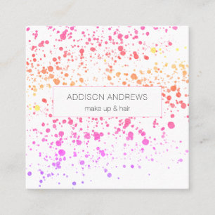 Carte De Visite Carré Bunte Kleckse Friseur Makeup Artist