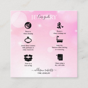 Carte De Visite Carré Bus Carré moderne Pink Girly Gradient Bijoux