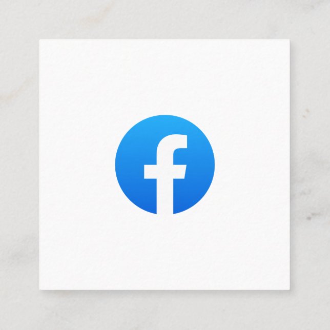 Carte De Visite Carré Business Facebook Minimal Blanc / médias sociaux (Dos)