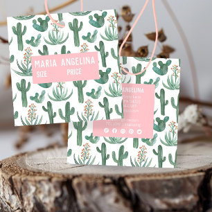 Carte De Visite Carré Cactus du désert Succulents Aquarelle BALISE PERSO