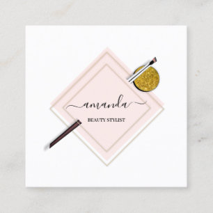 Carte De Visite Carré Cadre Minimalisme Professionnel Rose Rose Rose Blu