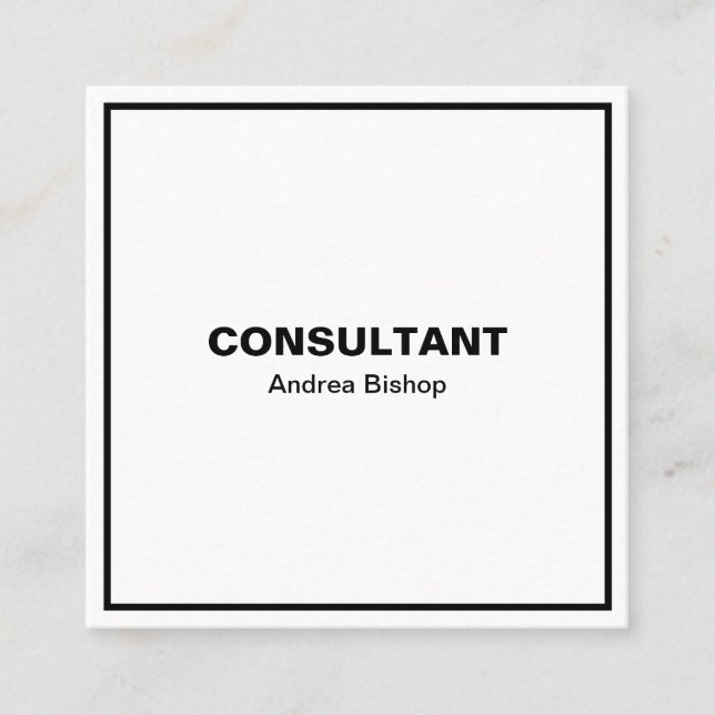 Carte De Visite Carré Cadre simple propre classique (Devant)