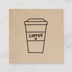 Carte De Visite Carré Café Brown simple et moderne