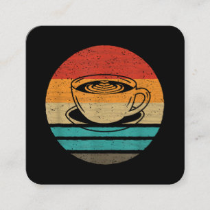 Carte De Visite Carré Café Retro Style Vintage