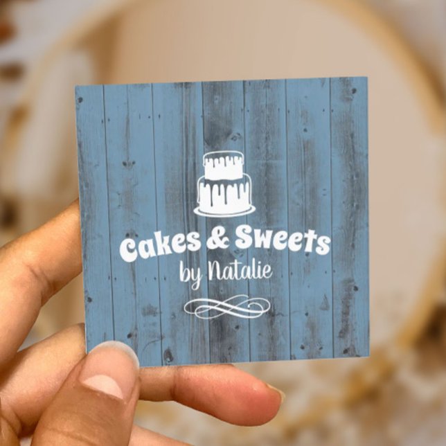 Carte De Visite Carré Cakes & Sweets Cupcake Accueil Boulangerie Dusty B (Créateur téléchargé)