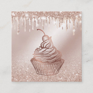 Carte De Visite Carré Cakes & Sweets Cupcake Accueil Boulangerie Laisser