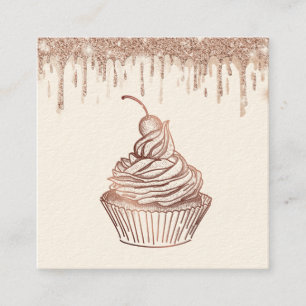 Carte De Visite Carré Cakes & Sweets Cupcake Accueil Boulangerie Laisser