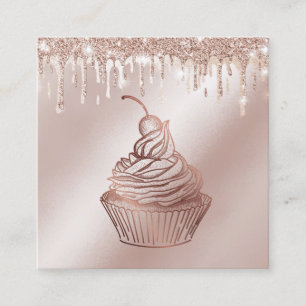 Carte De Visite Carré Cakes & Sweets Cupcake Accueil Boulangerie Laisser