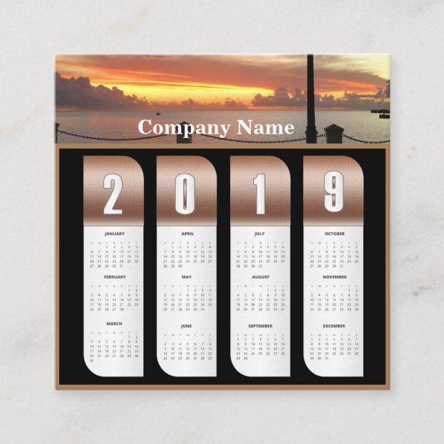 Carte De Visite Carré Calendriers photo personnalisés 2019 (Devant)
