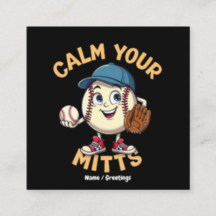 Carte De Visite Carré Calmez Vos Mitts L'Équipement De Baseball Ultime
