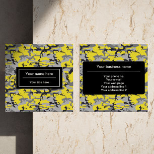 Carte De Visite Carré Camo jaune et gris, Camouflage, Militaire, Armée