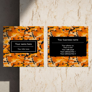 Carte De Visite Carré Camo orange, Camouflage, Militaire, Armée