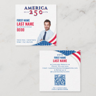 Carte De Visite Carré Candidat à la campagne électorale America 250