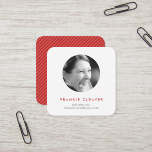 Carte De Visite Carré CAPTURE MODERNE EN PHOTO CAPTURE simple cercle rou