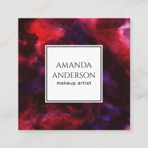 Carte De Visite Carré Carré Abstrait de nébuleuse aquarelle Carte de v