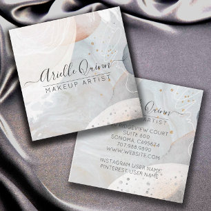 Carte De Visite Carré Carré de maquillage d'aquarelle Abstrait 
