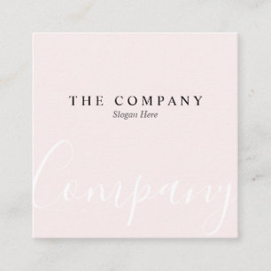 Carte De Visite Carré Carré minimaliste Pastel Pink Typo Carte de visit
