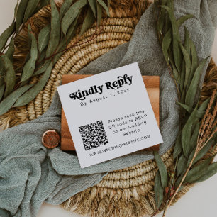Carte De Visite Carré Carte Carré RSVP de code QR minimaliste moderne CH