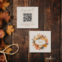 Carte d'insertion RSVP Carré de fleurs coupées ave