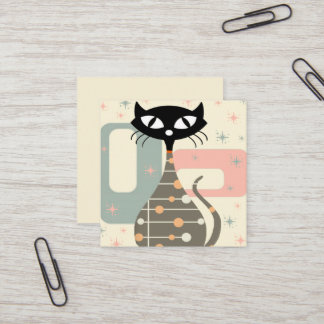 Carte De Visite Carré Cat du milieu du siècle moderne
