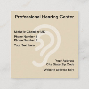 Carte De Visite Carré Centre de docteur d'oreille audition