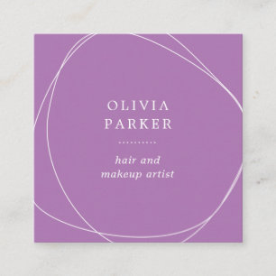 Carte De Visite Carré Cercle Abstrait blanc Lavande