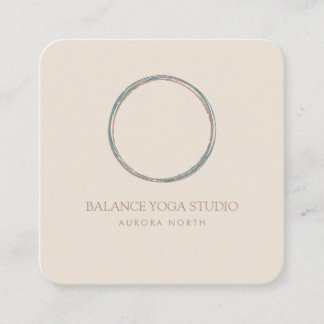 Carte De Visite Carré Cercle de vie Symbole Yoga Nom personnalisé