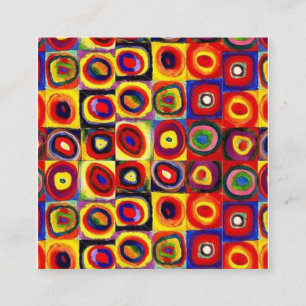 Carte De Visite Carré Cercles Carré modernes Kandinsky colorés