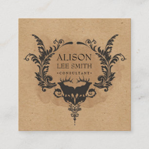 Carte De Visite Carré Cerfs communs et ornements