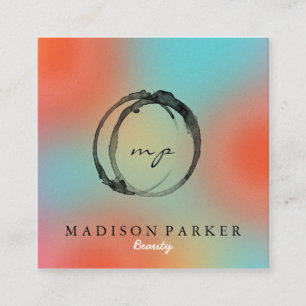 Carte De Visite Carré Champagne Elégante Moderne Beauté Abstraite Stylis