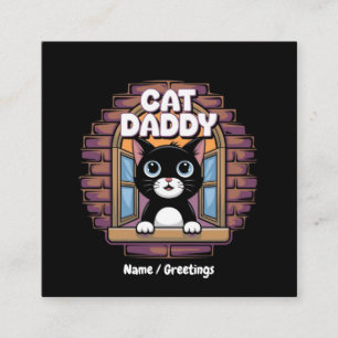 Carte De Visite Carré Chat Daddy Extraordinaire Le Meilleur Chat Papa Ja