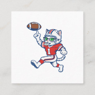 Carte De Visite Carré Chat de foot drôle
