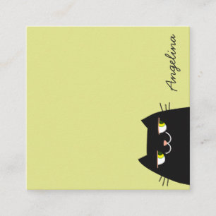 Carte De Visite Carré Chat noir
