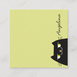 Carte De Visite Carré Chat Noir