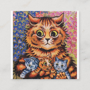 Carte De Visite Carré Chats Et Ses Chatons Louis Wain