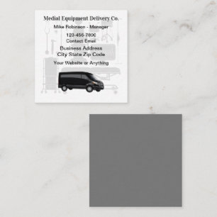 Carte De Visite Carré Chauffeur de messagerie pour matériel médical