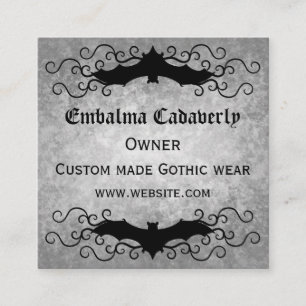 Carte De Visite Carré Chauve-souris victorienne gothique avec tourbillon