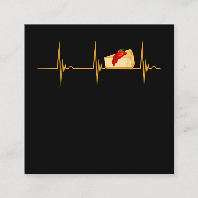 Carte De Visite Carré Cheesecake Dessert Fromage Gâteau Heartbeat Ekg Pu (Devant)