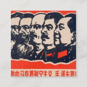 Carte De Visite Carré Chef communiste de propagande Mao Stalin