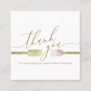 Carte De Visite Carré Chef pâtissier boulangerie traiteur merci