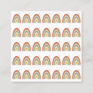 Carte De Visite Carré Chemise à col avec motif arc-en-ciel bohème