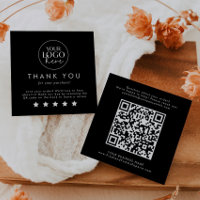Chic Black Typographie Logo QR Code Laisser Un Avi