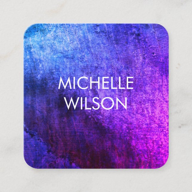 Carte De Visite Carré Chic Grunge Colorée (Devant)
