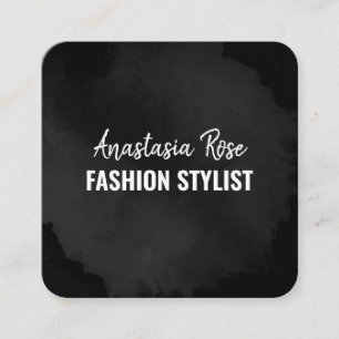 Carte De Visite Carré Chic Luxe Moderne Noir Simple Minimaliste