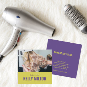 Carte De Visite Carré Chic Personnaliser Photo Coiffeur Barber Salon