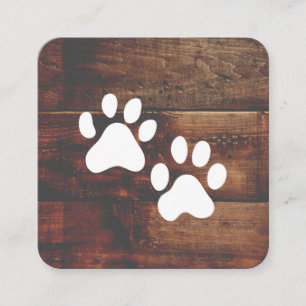 Carte De Visite Carré Chien Groomer   Formateur   Pâtes   Bois