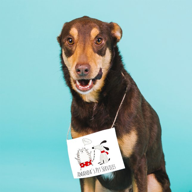 Carte De Visite Carré Chien Sitter Sitter Service animal de compagnie Gr (Dog Sitter Sitter Pet Service Grooming Cute Simply Square Business Card)