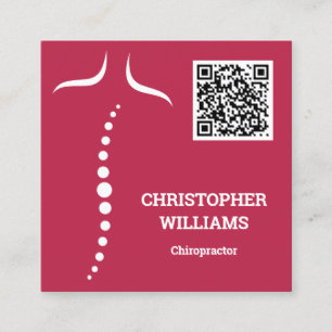 Carte De Visite Carré Chiropratique Massage QR Code